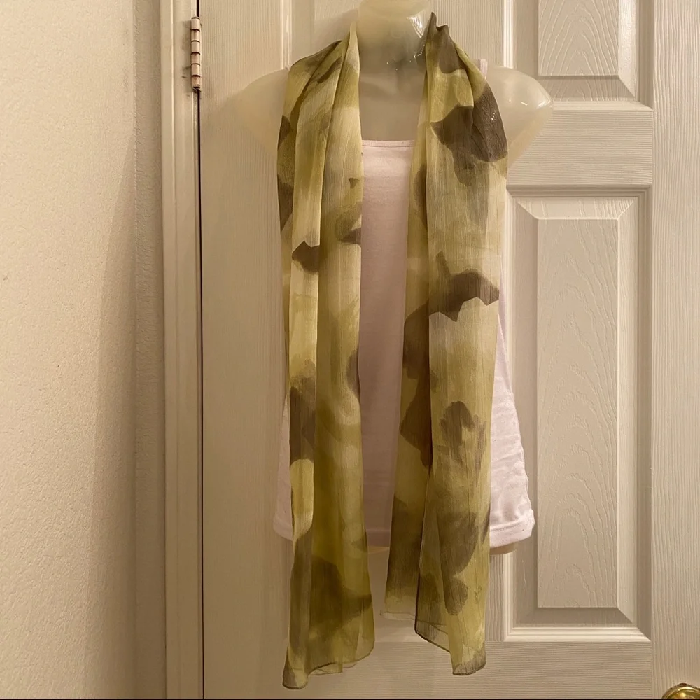 Green Mortada Scarf Ombré Shades 68 X 22 Inches Rectangle Wrap Hijab Lime Head - Picture 4 of 9